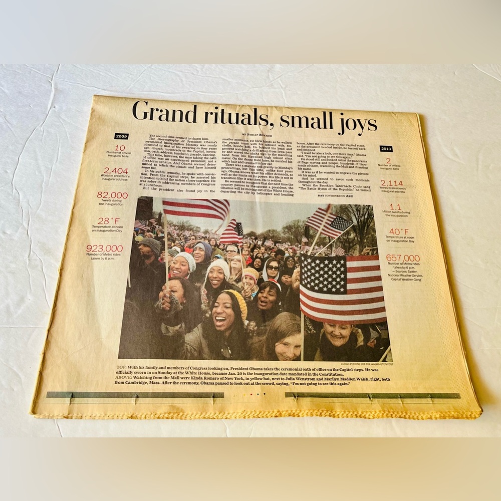 OBAMA INAUGURATION SPECIAL EDITION - JANUARY 22, 2013 (THE WASHINGTON POST) - Picture 5 of 6